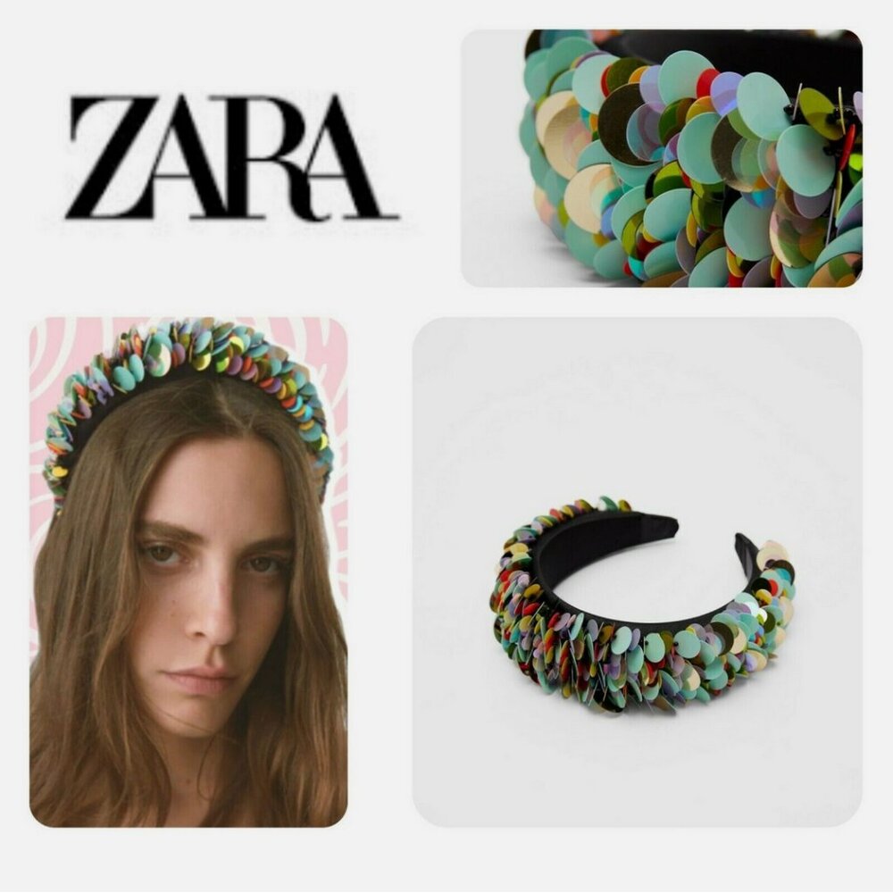 Zara Sequin Hairband Headband Multicolor